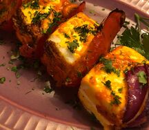 Шашлык Запеченный на гриле сыр 