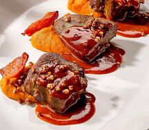 Язык с морковью, облепихой и квасом