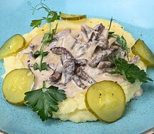 Бефстроганов из мраморной говядины