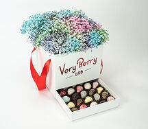 Шкатулка с клубникой и гипсофилой L