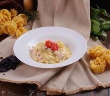 Паста с лососем и сливочным соусом
