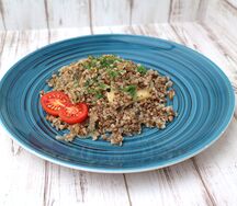 Гречка с луком и грибами