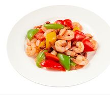 Креветки с арахисом