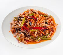 Свиная соломка в кисло-сладком соусе