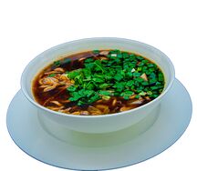 Суп с лапшой и креветками 