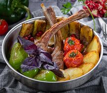 Жаркое из бараньей корейки с овощами