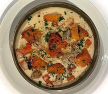 Рагу из кролика с печеной тыквой