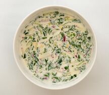 Окрошка на кефире с овощами