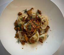 Вареники с белыми грибами и картофелем