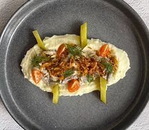 Бефстроганов из говядины с картофельным пюре