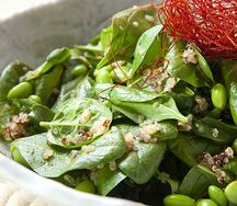 Шпинат, киноа, эдамамэ