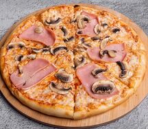 Пицца С ветчиной и грибами