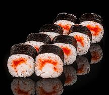 Мини ролл с креветкой и тобико