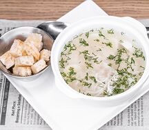 Суп-лапша с курицей и перепелиными яйцами