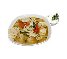 Чучвара пельмени с бульоном