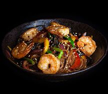 Лапша якисоба с креветками