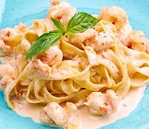 Феттуччине с креветками