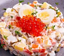 Оливье с семгой