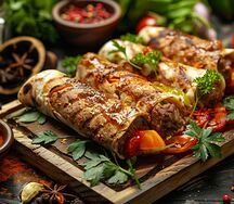 Шаурма с люля-кебабом из говядины