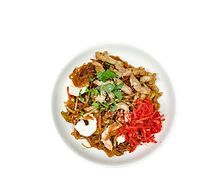 Лапша сингапурская с курицей и морепродуктами