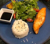 Лосось терияки с рисом