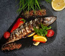 Скумбрия с апельсином на углях