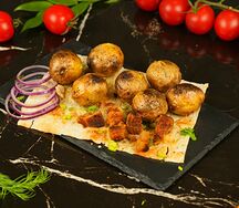 Картофель беби Eco с салом на мангале