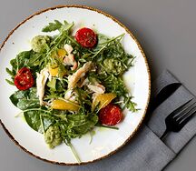 Салат с камчатским крабом и апельсином