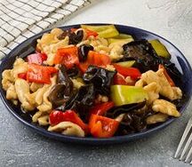 Жареная курица с китайскими ароматными грибами