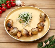 Картошка на мангале с курдюком