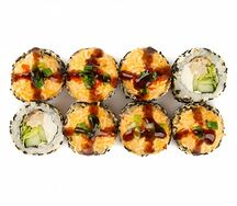 Ролл с лососем и крабом