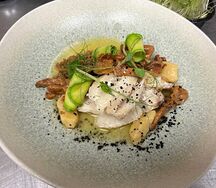 Стейк трески с картофельными ньоками