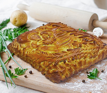 Пирог с курицей, картошкой и грибами