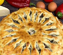 Осетинский пирог Куриный с грибами и сыром