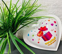 Шоколадное сердце 24см белое