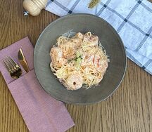 Феттуччине с креветками