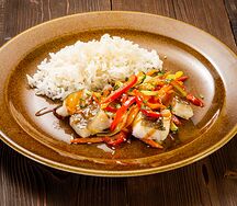 Треска с овощами и рисом (Ланч)