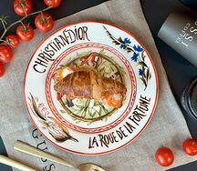 Круассан с индейкой и печеным перцем