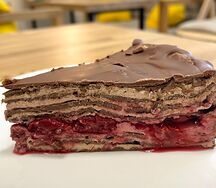 Пп блинный торт Вишня-шоколад