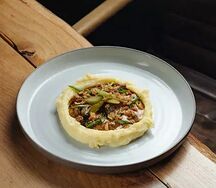 Бефстроганов с картофельным пюре