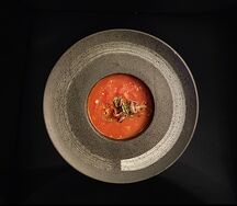 Имбирно-томатный крем-суп с беконом