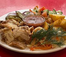 Шаверма на тарелке