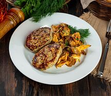 Куриные котлеты с вешенками