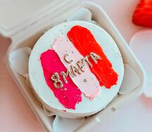 Бенто-торт С 8 марта Красные мазки