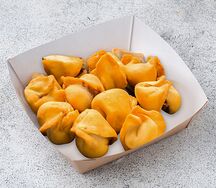 Пельмени с курицей жареные