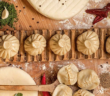 Хинкали с говядиной и свининой