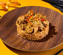 Сладкая курочка в апельсиновом соусе с рисом