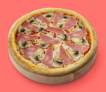 Пицца с ветчиной и грибами