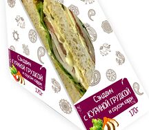 Сэндвич с куриной грудкой и соусом карри
