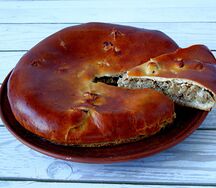 Пирог с рыбой и капустой